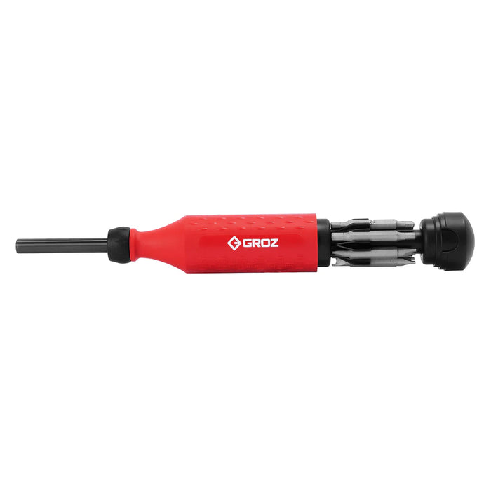 Groz Tamperproof Screwdriver, with 7 double-ended interchangeable steel bits 33715