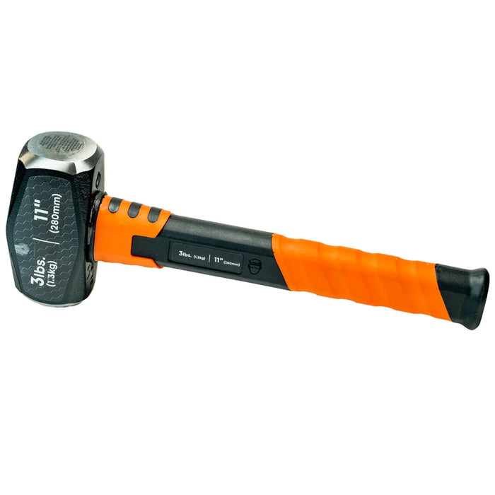 Groz 11" Drilling Hammer with Fiberglass Handle, 3 lb. 36561
