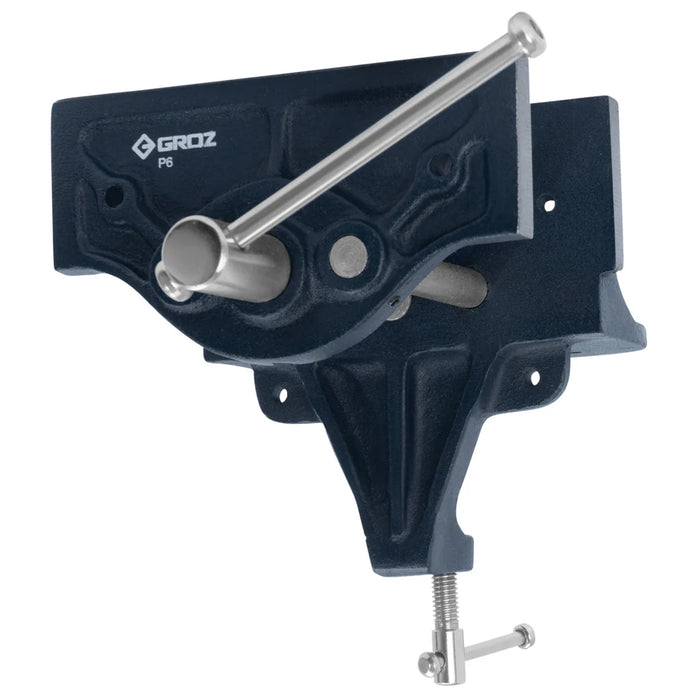 Groz Portable Woodworking Vise, 6" Wide Jaw, with "Toe-in" Feature 39006