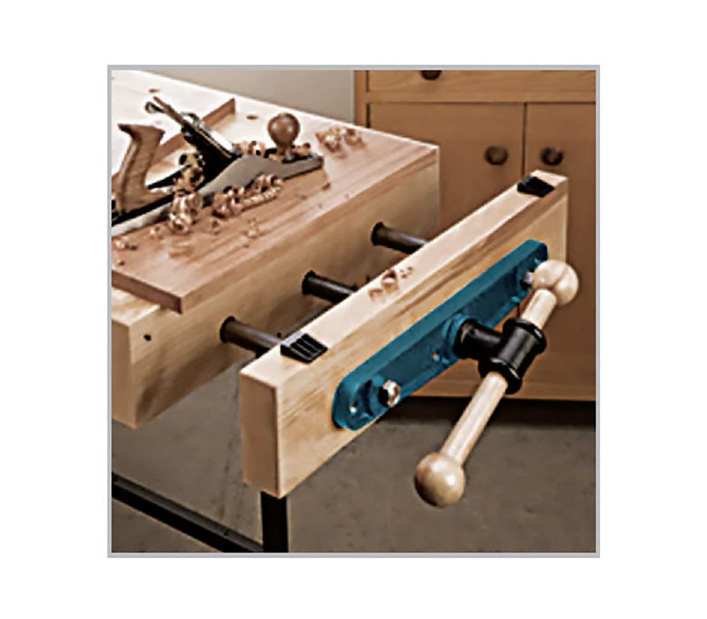 Groz 7" Woodworking Front Vise with Wooden Handle, Cast Iron Body and Socket 39020