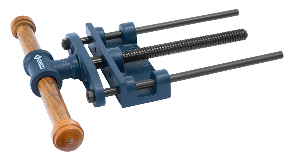 Groz 7" Woodworking Front Vise with Wooden Handle, Cast Iron Body and Socket 39020