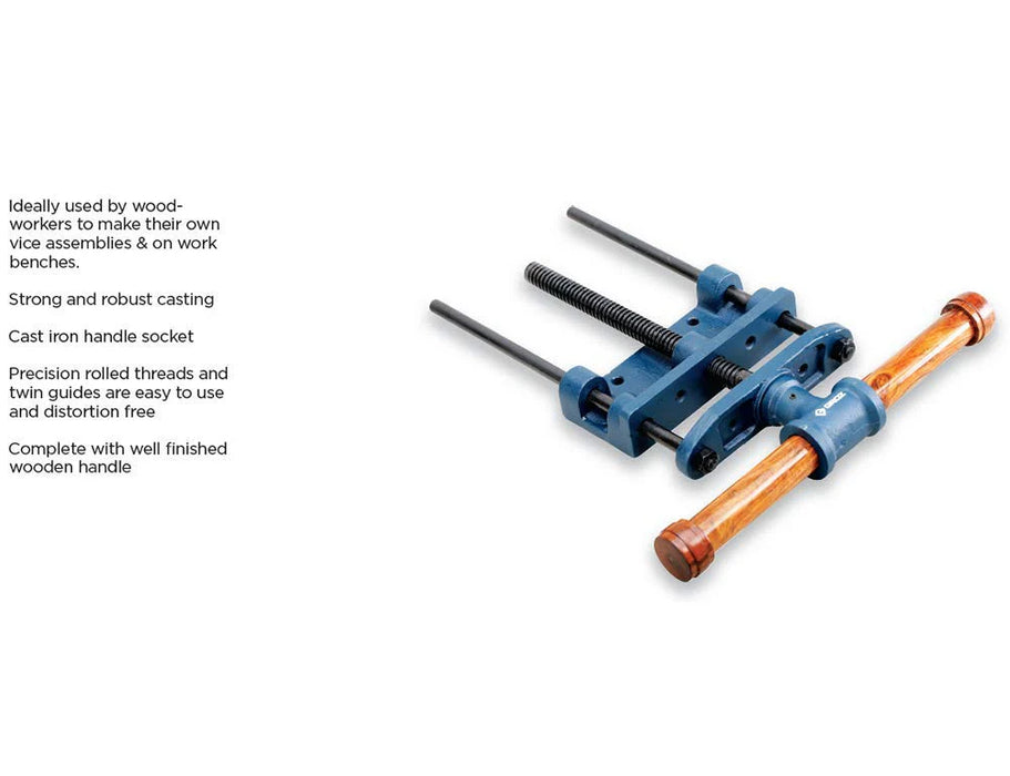 Groz 7" Woodworking Front Vise with Wooden Handle, Cast Iron Body and Socket 39020