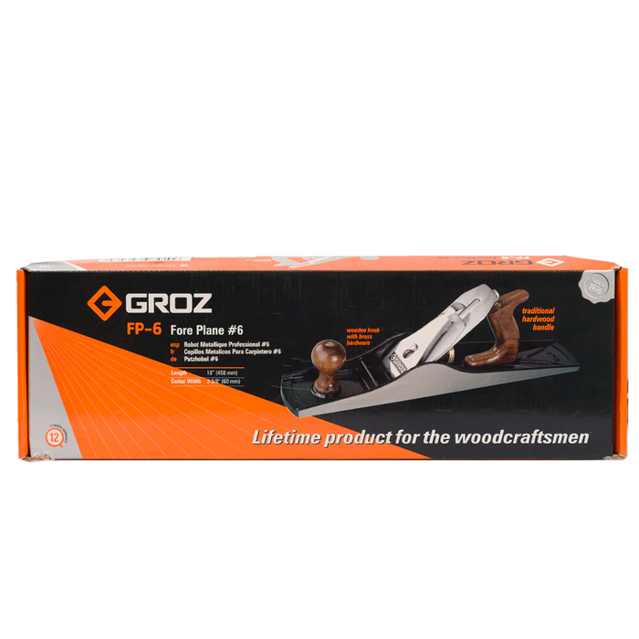 Groz Fore Plane with Smooth Base, Adjustable Hand Planer 39703