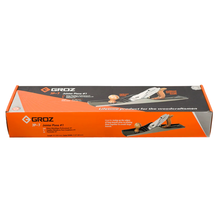 Groz Jointer Bench Plane with Smooth Base, Adjustable Hand Planer 39704