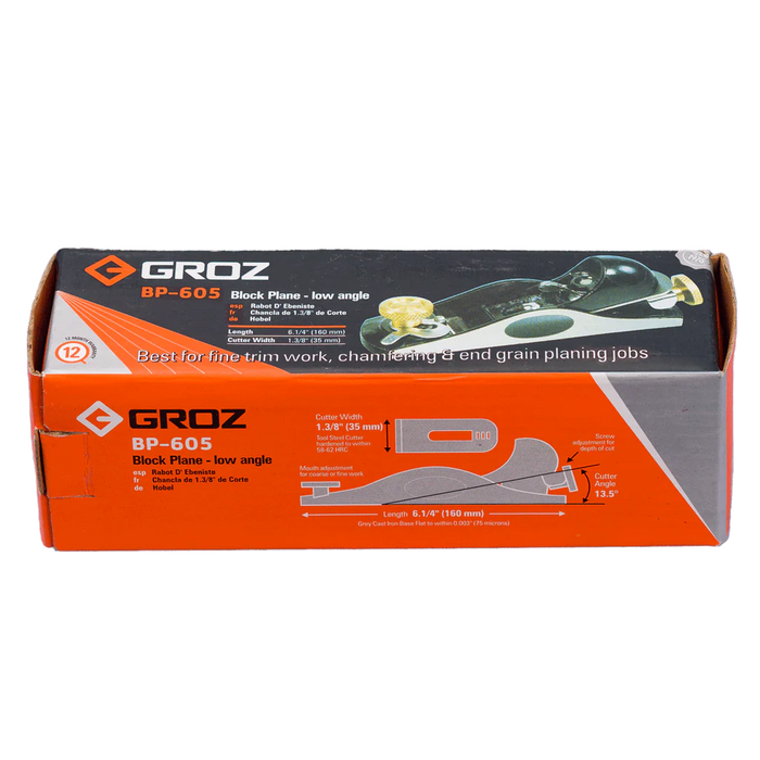 Groz Low Angle Block Plane with Adjustable Mouth 39790