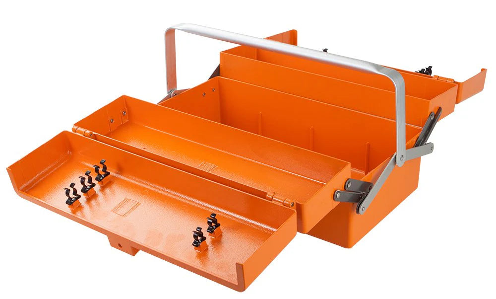 Groz 18" Aluminum Die Cast Cantilever Tool Box, Five-Tray Organizer 40004