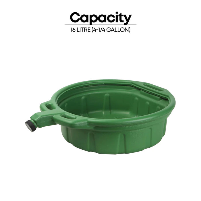 Groz Antifreeze Drain Pan, 4.25 Gallon (16 Liter) Capacity, with Spout Cap, Green Color 41961