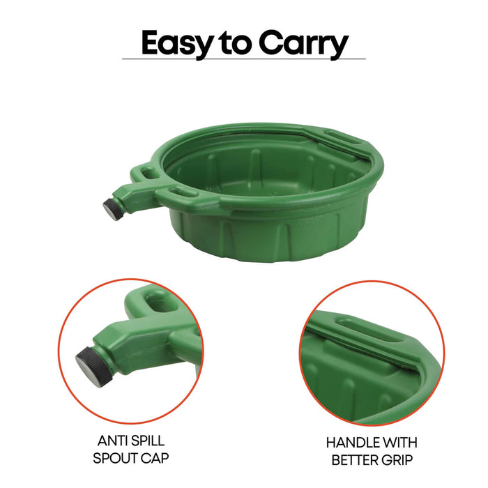 Groz Antifreeze Drain Pan, 4.25 Gallon (16 Liter) Capacity, with Spout Cap, Green Color 41961