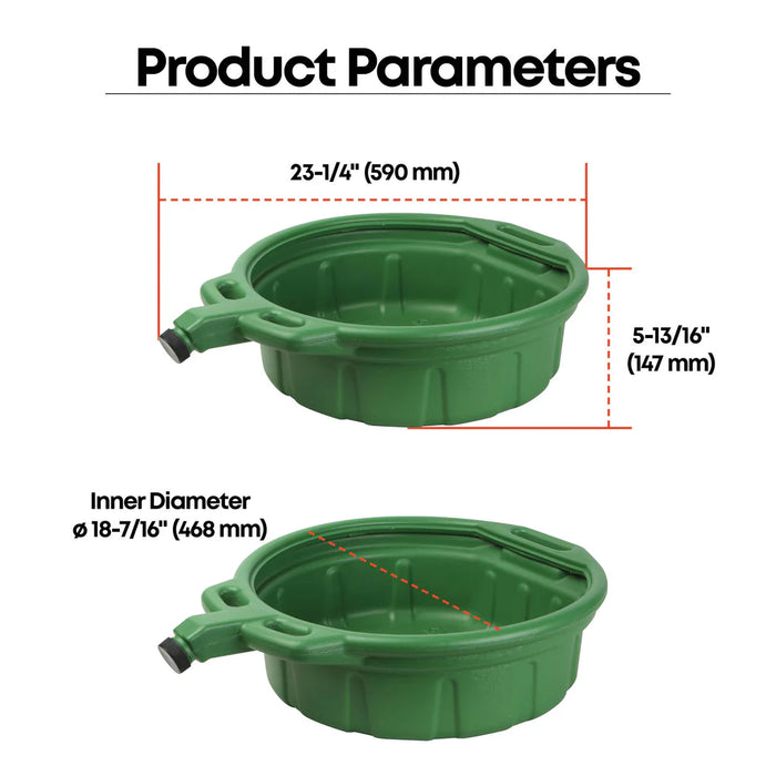 Groz Antifreeze Drain Pan, 4.25 Gallon (16 Liter) Capacity, with Spout Cap, Green Color 41961