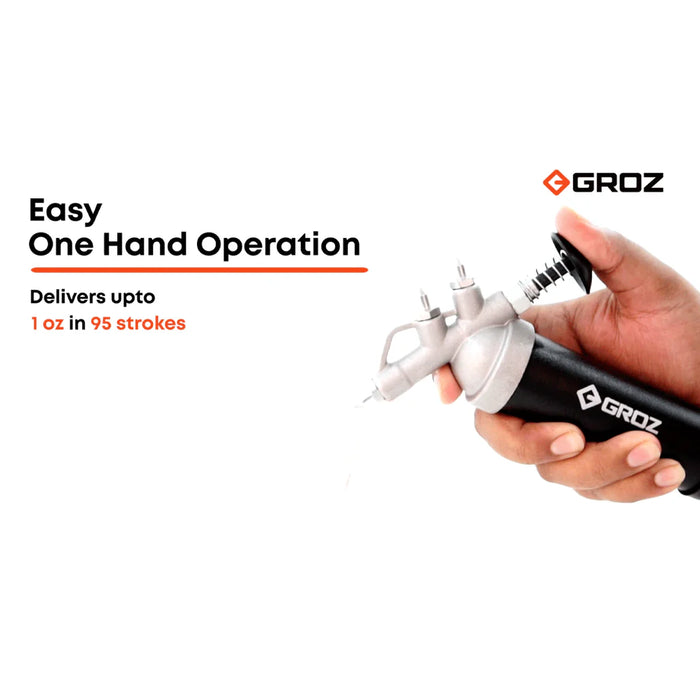 Groz PROLUBE Mini Push Type Grease Gun with Steel Barrel 43105