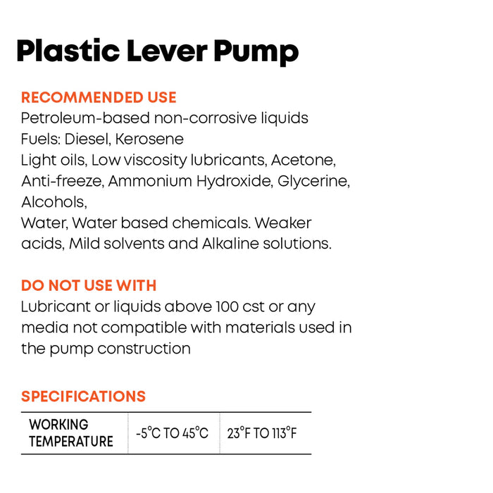 Groz Value Plastic Lever Pump 44113