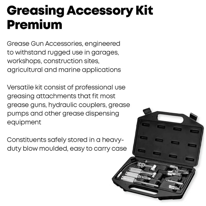 Groz PROLUBE Premium Greasing Accessory Kit, 8 piece Quick Connect, 1/8" NPT 44959