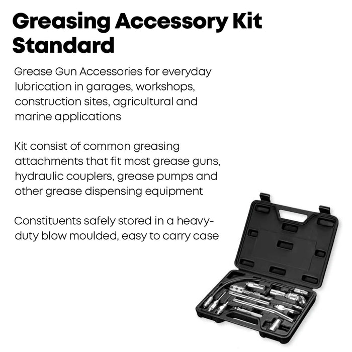 Groz PROLUBE 11 piece Standard Greasing Accessory Kit, Quick Connect, 1/8" NPT 44962