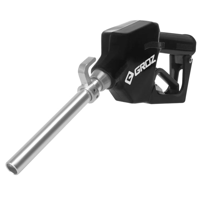 Groz Automatic Fuel Control Nozzle, Straight 3/4" NPT or Curved 1" NPT Inlet 45571