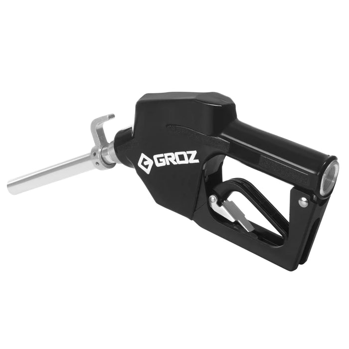 Groz Automatic Fuel Control Nozzle, Straight 3/4" NPT or Curved 1" NPT Inlet 45570