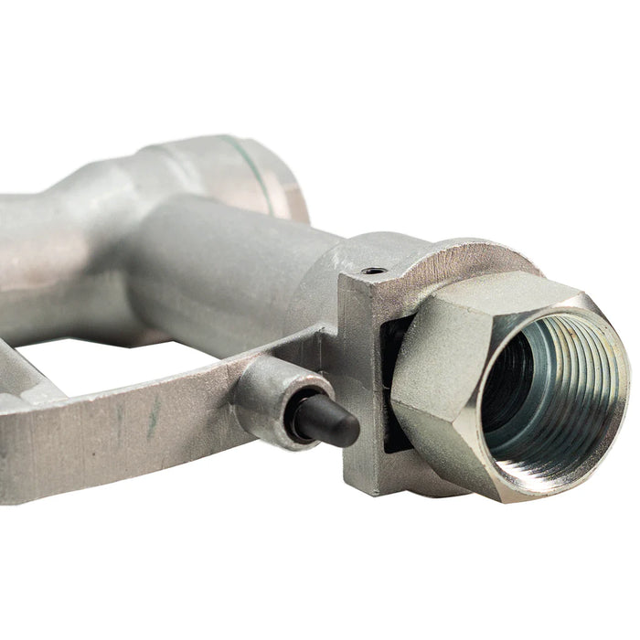 Groz Manual Fuel Nozzle with Swivel and Curved Spout, 1" NPT Inlet, 1" OD Spout 45594