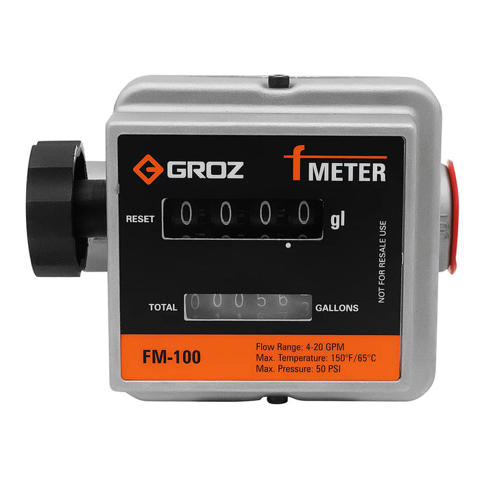 Groz F Meter Mechanical Fuel Meter, Gallons, 1" NPT (F) 45685