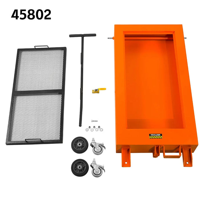 Prolube Low Profile Oil Drain with Anti Splash Screen, with Gravity Drain or Manual Rotary Pump 45802