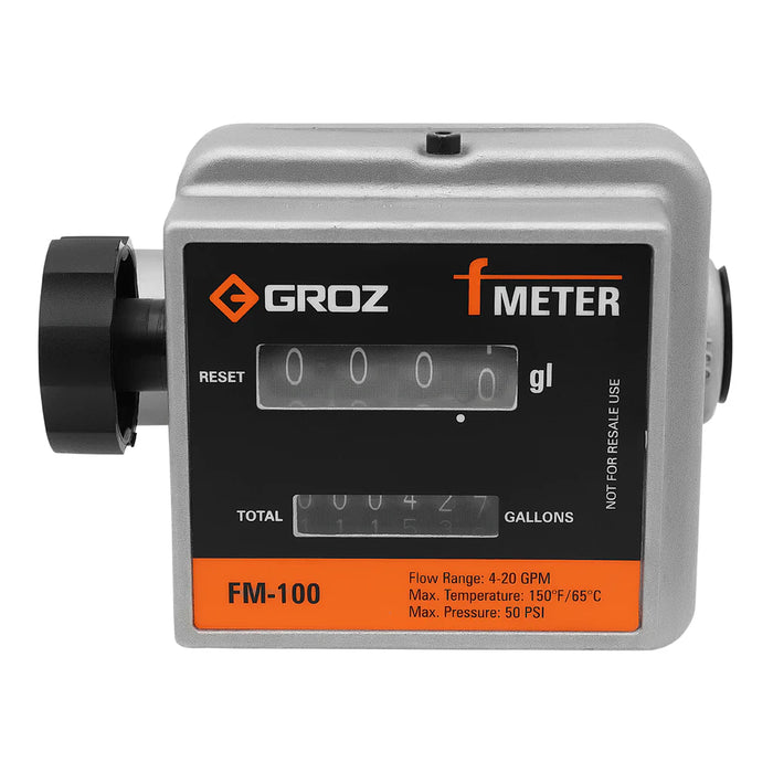 Groz Mechanical F-Meter, Gallons, 3/4" NPT 45682