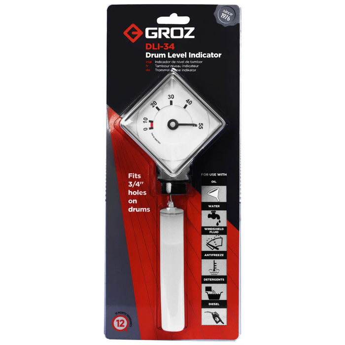 Groz Drum Oil Level Indicator, Gallons 48003