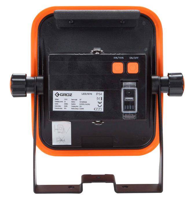 Groz Dual Power Work Light and Tripod Stand, up to 2800 Lumens, 5.5 feet high 55077
