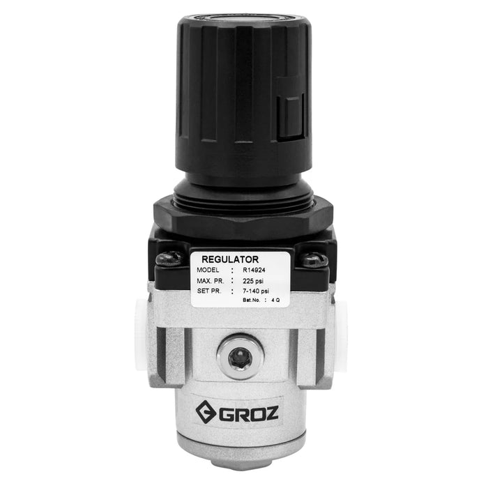 Groz Air Regulator - Miniature, Intermediate, or Standard - 1/4" NPT, 1/2" NPT, or 3/8" NPT 60054