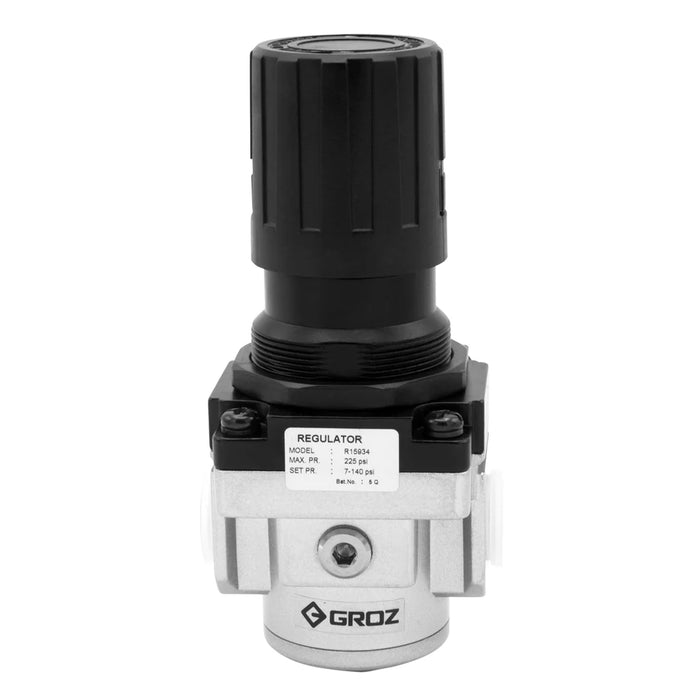 Groz Air Regulator - Miniature, Intermediate, or Standard - 1/4" NPT, 1/2" NPT, or 3/8" NPT 60051