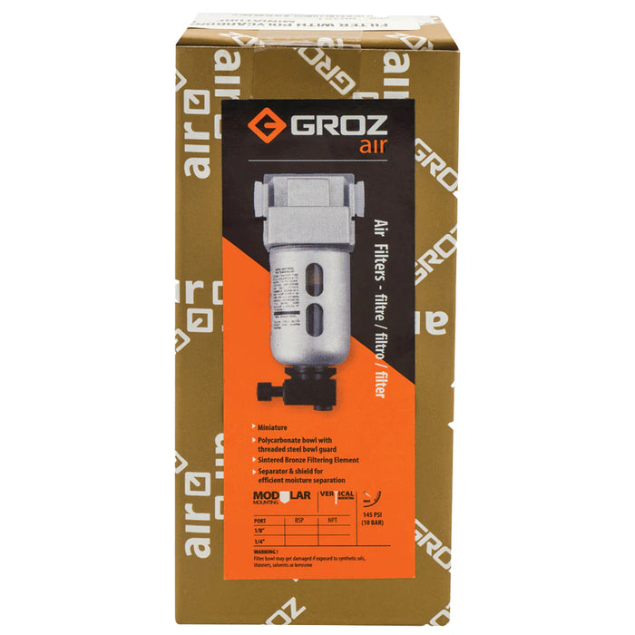 Groz Air Filter Miniature, 1/4" NPT, 28 CFM 60151