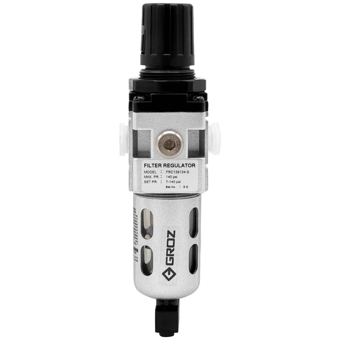 Groz Groz ¼ inch NPT Miniature Air Filter, Regulator Combination with Polycarbonate Bowl 60351
