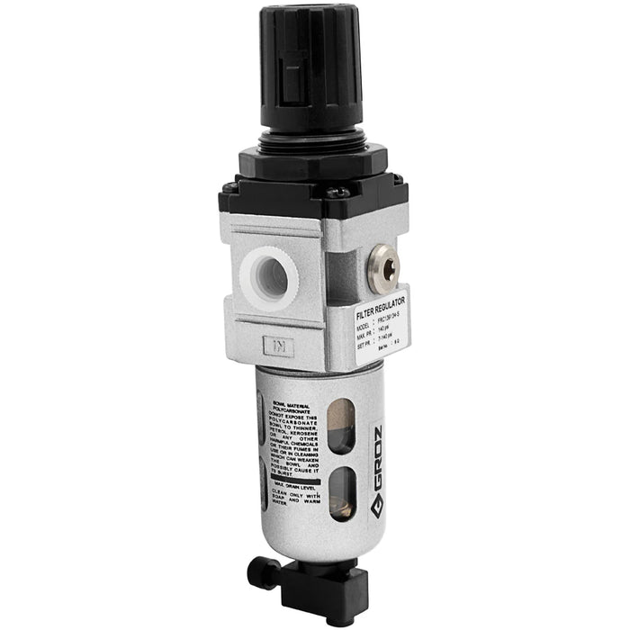 Groz Groz ¼ inch NPT Miniature Air Filter, Regulator Combination with Polycarbonate Bowl 60351