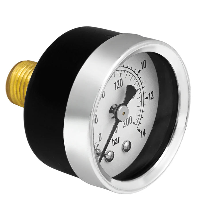 Groz Pressure Gauge Dual PSI/BAR Scale with Back Mount - 1/8" or 1/4" NPT 60636
