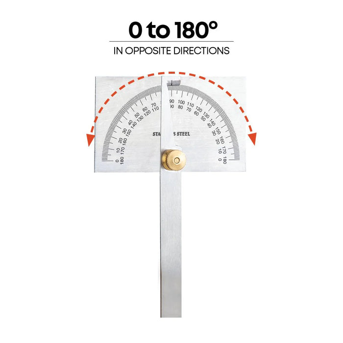 Groz Rectangular Head Degree Protractor 1224-1