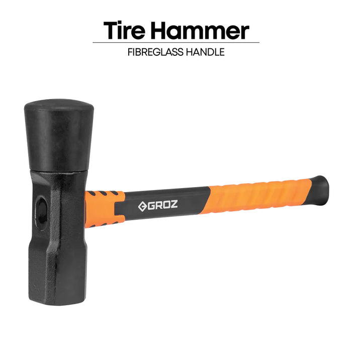 Groz 16" Tire Hammer with Fiberglass Handle, 5.5 lb Dual Rubber and Steel Head 34770