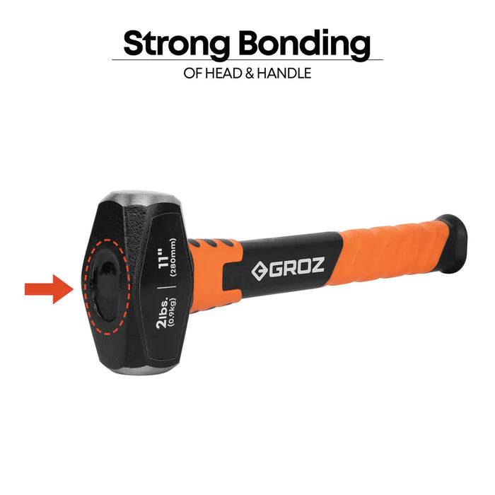 Groz 2 lb Head Drilling Hammer with 11 inch Fiberglass Handle 36560