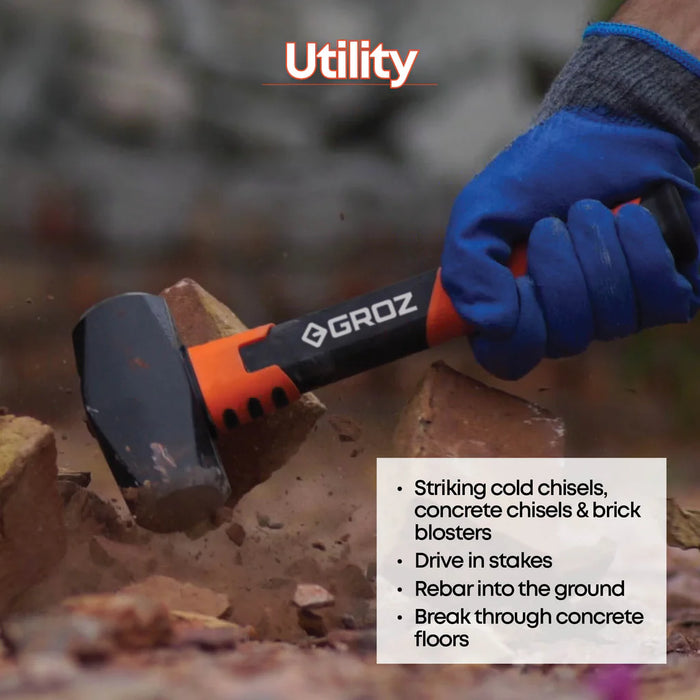 Groz 2 lb Head Drilling Hammer with 11 inch Fiberglass Handle 36560