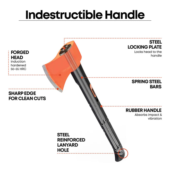 Groz 14" Indestructible Handle Axe, 1.25 lb. Head 36800