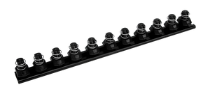 Groz Quick Release Socket Rail, 12 Clips - 3/8", 1/4", or 1/2" Drive Size 40945