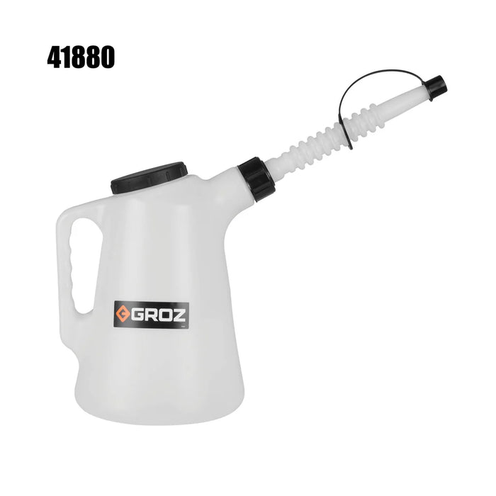 Groz Plastic Measures with Flexible Spout - 1, 2, 3, 5, 6, and 8 Quart Capacities 41900