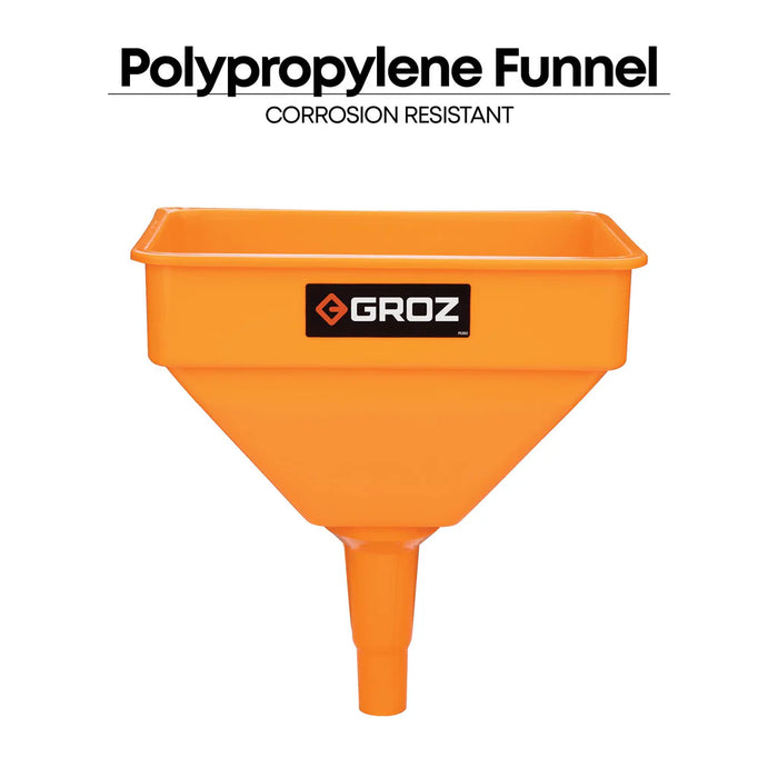 Groz High Flow Fuel and Oil Funnel with Filter Screen, with 1.2 Gallon Capacity 41931