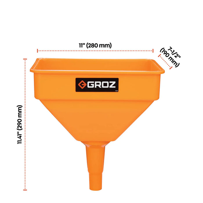 Groz High Flow Fuel and Oil Funnel with Filter Screen, with 1.2 Gallon Capacity 41931