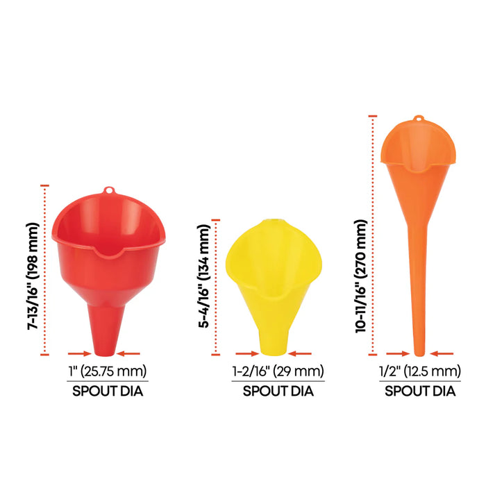 Groz Three Piece Funnel Set 42006