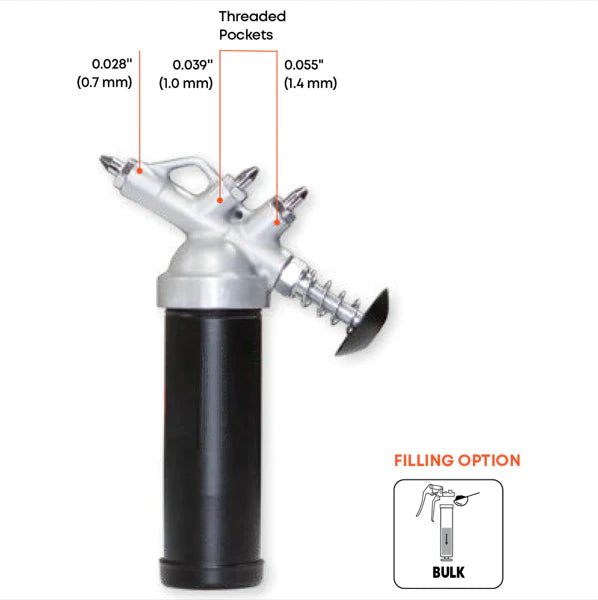 Groz PROLUBE Mini Push Type Grease Gun with Steel Barrel 43105