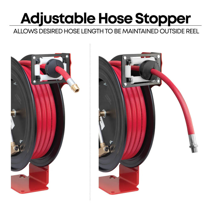 Prolube Single Arm Air and Water Hose Reel, Low Pressure - 3/8" or 1/2" NPT Hose 47921
