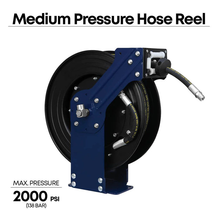 Prolube Dual Arm Oil Hose Reel, Medium Pressure - 32 or 49 Feet Long Hose 47973
