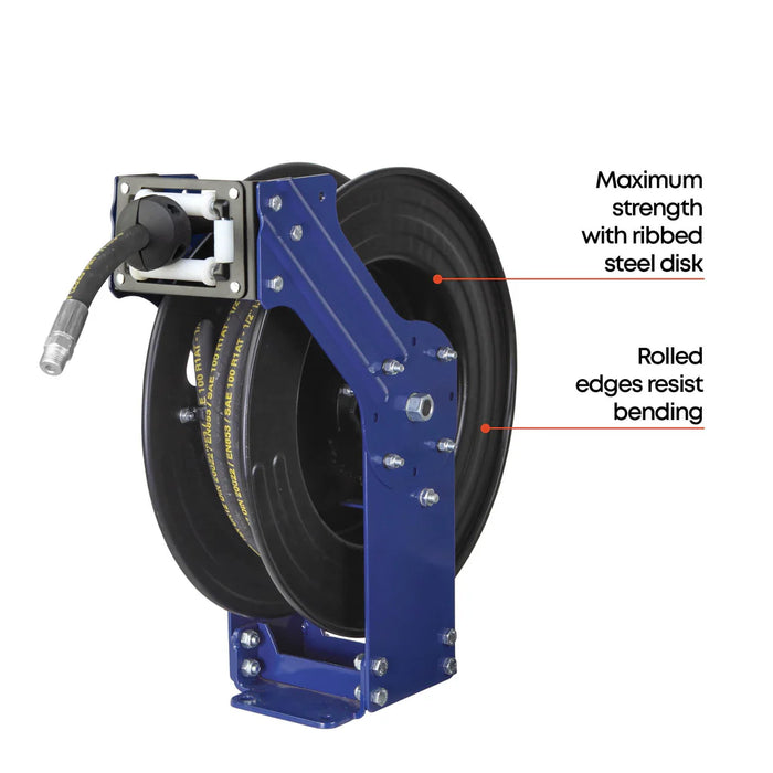 Prolube Dual Arm Oil Hose Reel, Medium Pressure - 32 or 49 Feet Long Hose 47971