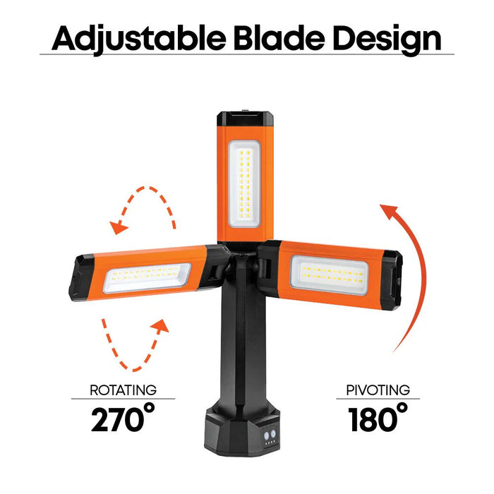 Groz Triple Headed Work Light, Warm & Cool, up to 2000 Lumens 55118