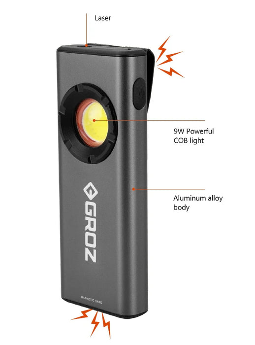 Groz Pocket Sized Superbright Flashlight with Pocket Clip, up to 1200 Lumens 55128