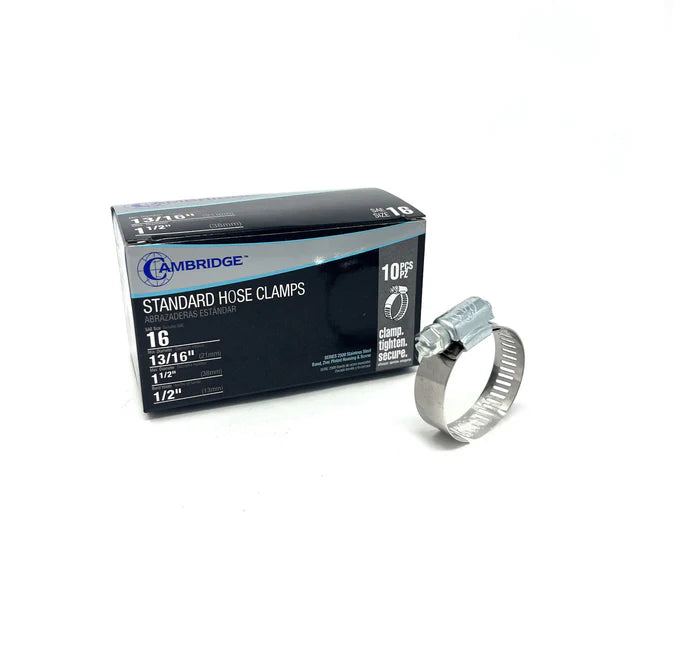 MT-RSR #16 - 13/16 TO 1-1/2 STANDARD HOSE CLAMP ( BOX OF 10 ) HC2-16E