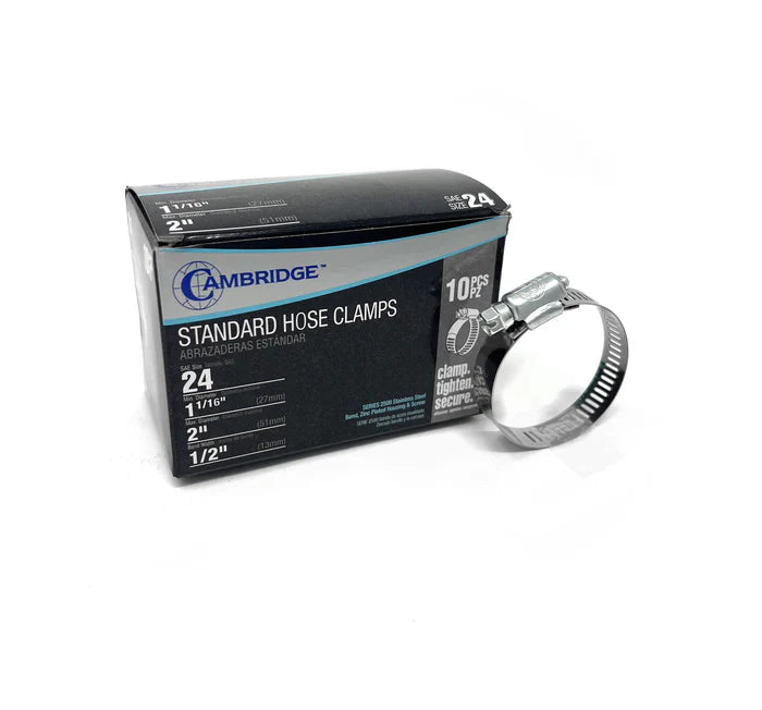 MT-RSR #24 - 1-1/16 TO 2” STANDARD HOSE CLAMP (Box of 10) HC2-24E