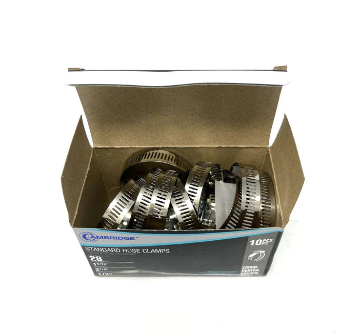 MT-RSR #28 - 1-5/16 TO 2-1/4 STANDARD HOSE CLAMP (Box of 10) HC2-28E